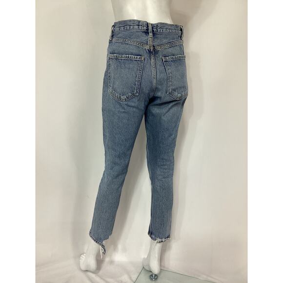 Agolde 'Riley' High Rise Straight Crop Denim Jean Size 25 - Picture 3 of 4